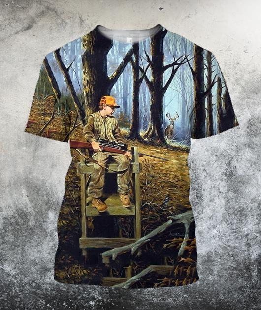 Hunting Deer Art 3D All Over Printed Shirts