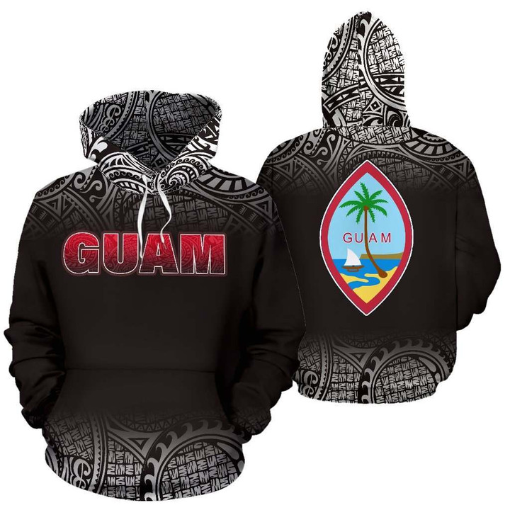 Guam All Over Hoodie - Polynesian Fog Black Version - BN09