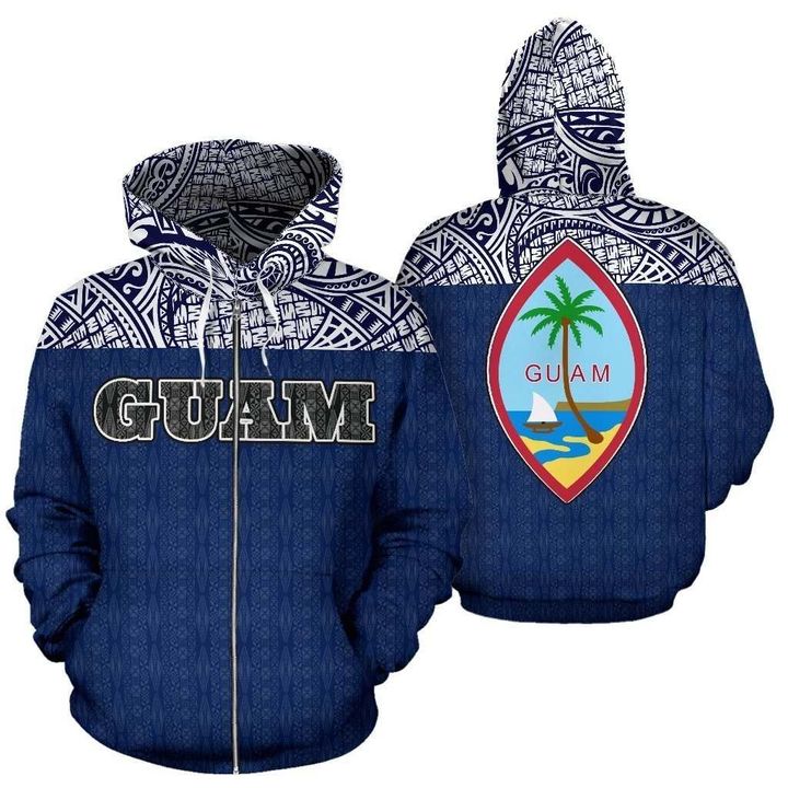 Guam All Over Zip-Up Hoodie - Polynesian Hoodie Version - BN09