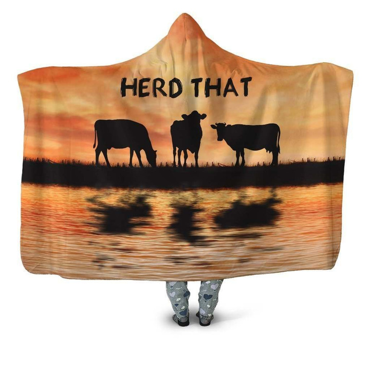 Herd That Cow Hoodie Blanket