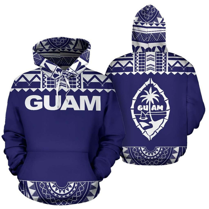 Guam All Over Hoodie - Polynesian Purple And White - BN09