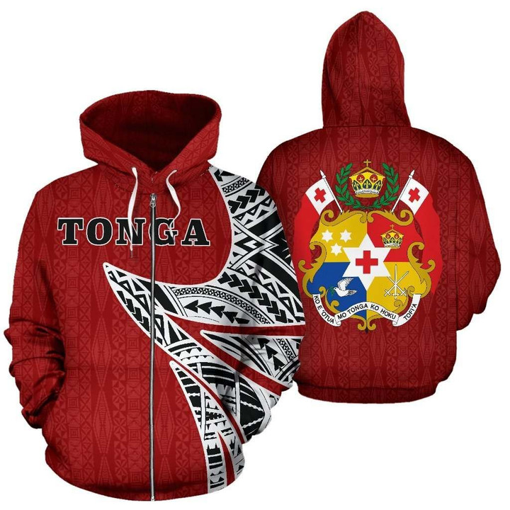 Tonga Coat Of Arms Polynesian Hoodie - Warrior Sytle J9