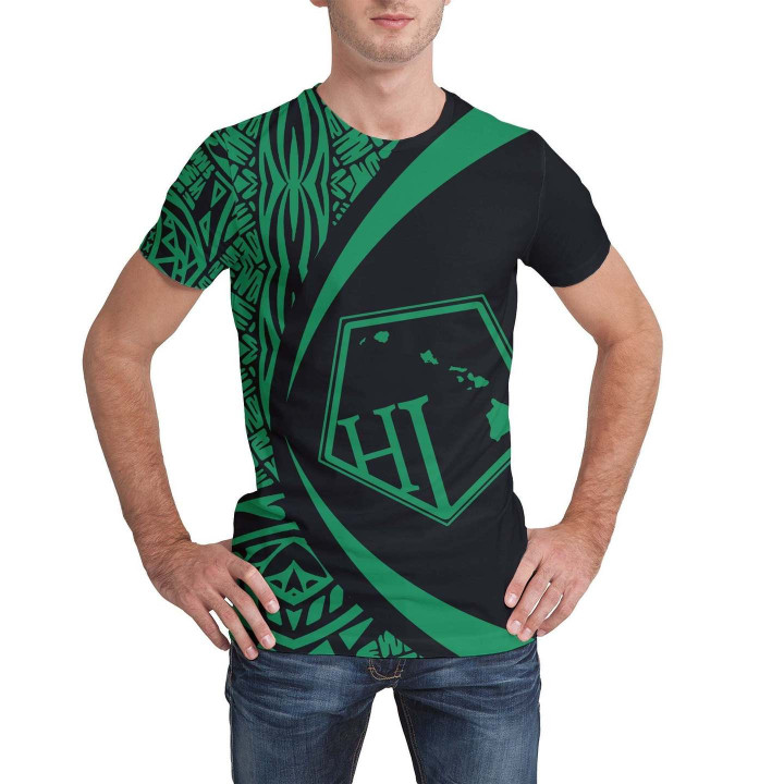 Hawaii Polynesian T-shirt - Circle Style Green - AH - J1
