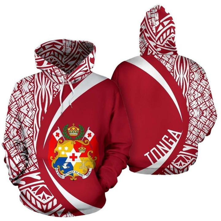 Tonga Coat Of Arm Polynesian Hoodie - Circle Style Red