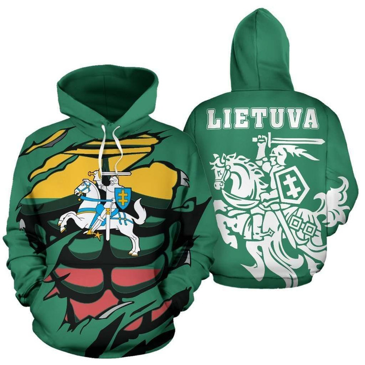 Lithuanian Vytis In Me All-Over Hoodie Green
