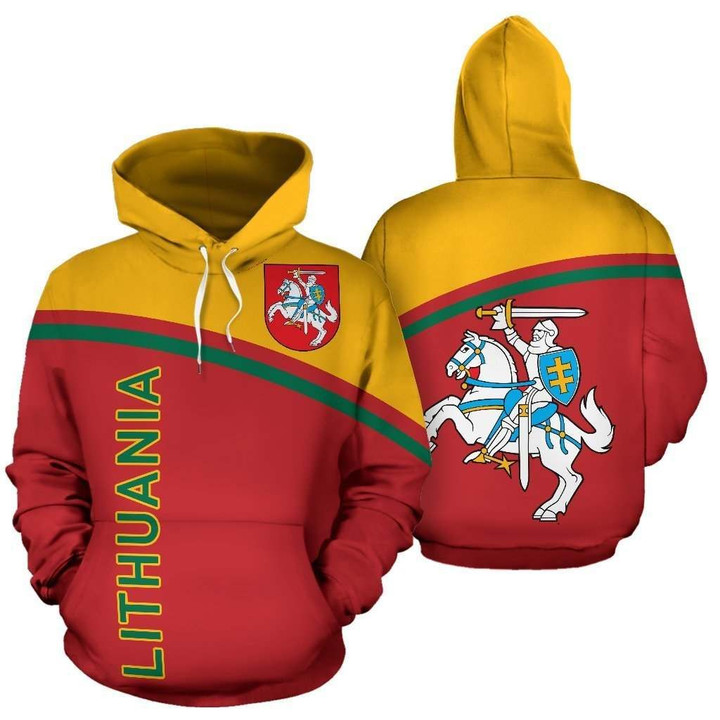 Lithuania All Over Hoodie - Curve Version