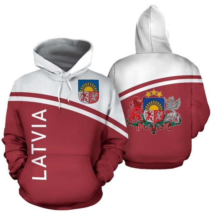 Latvia All Over Hoodie - Curve Version