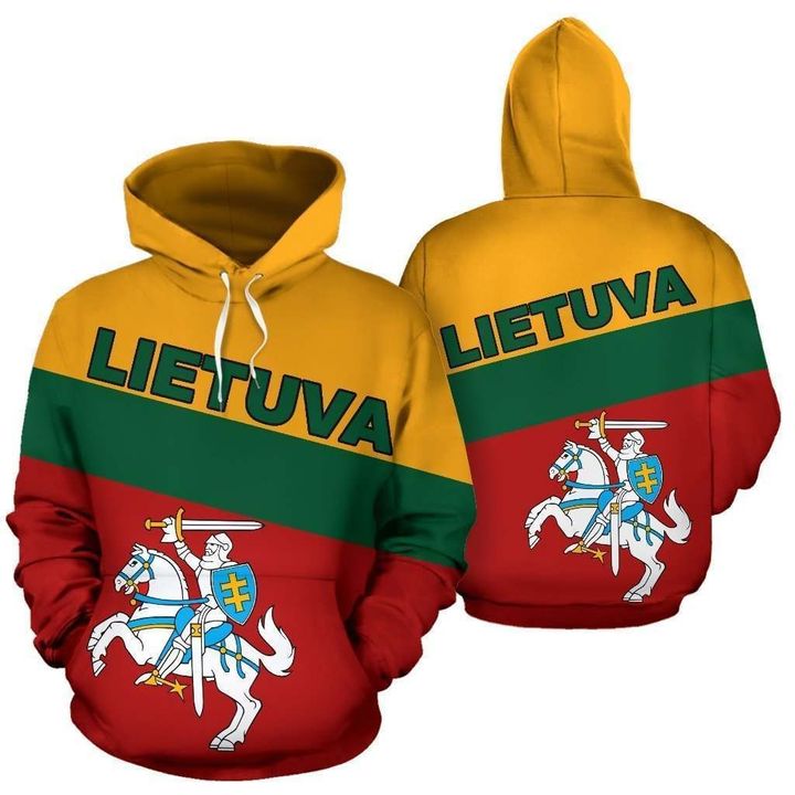 Lithuania Hoodie - Lietuva Hoodie Sport Flag Color