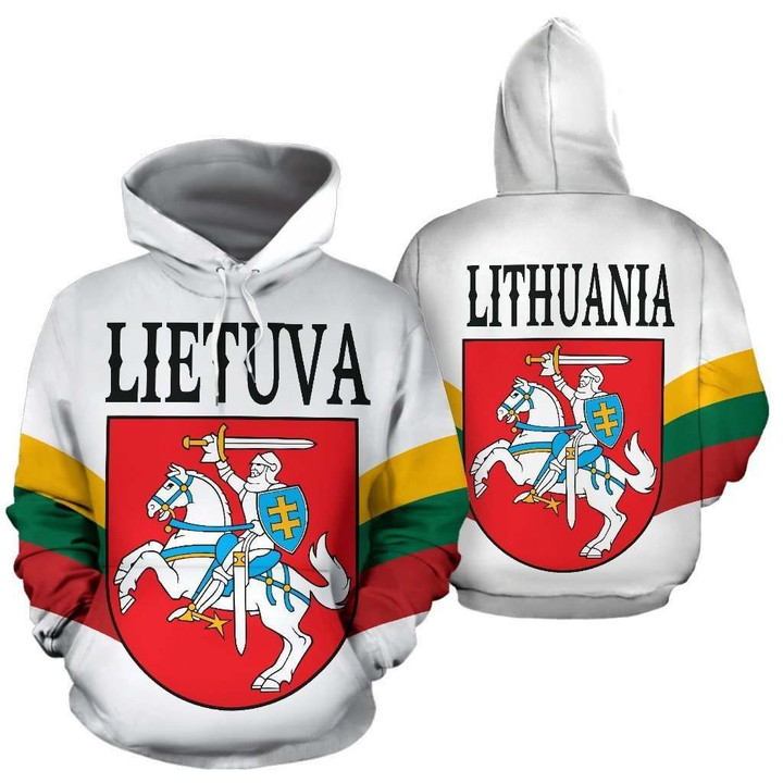 Lithuania Flag Wing White Hoodie