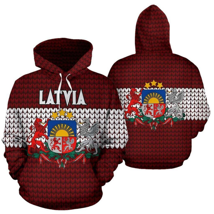 Latvia Hoodie Knitted Flag