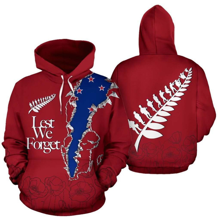 New Zealand Lest We Forget - Anzac Hoodie K5
