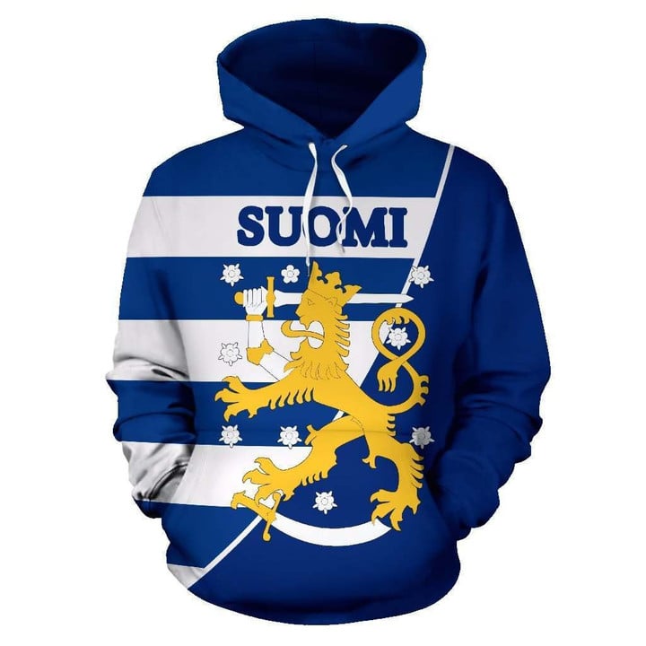 Suomi-Finland Hoodies Line Style Lion NVD1255