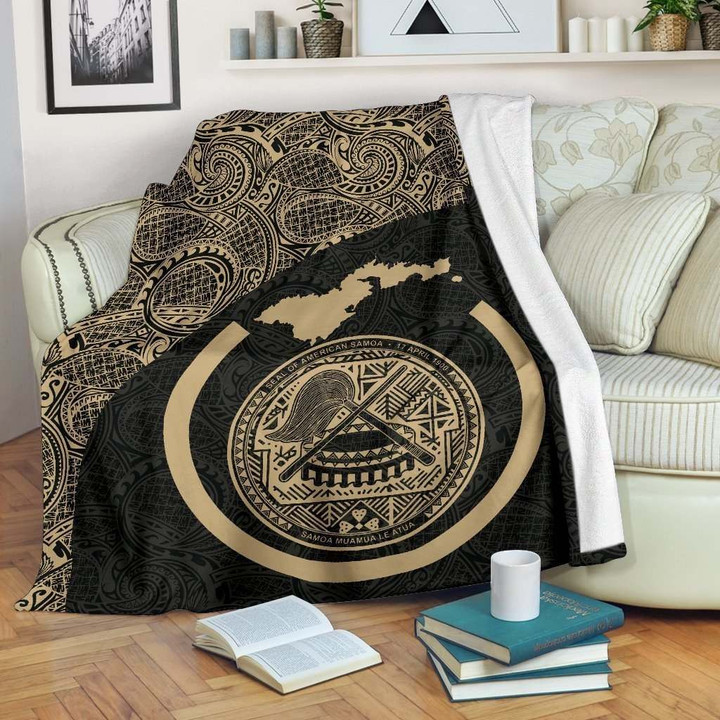 Map American Samoa Premium Blanket Polynesian TH9