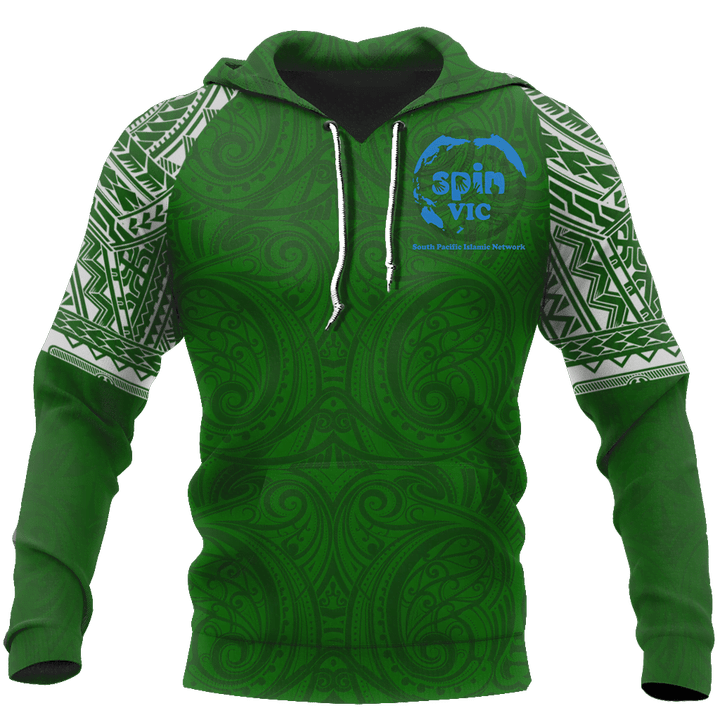 Special Green All Over Hoodie White NVD
