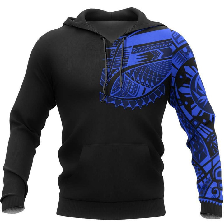 Polynesian Chest Tattoo - Special Hoodie Blue NVD1361