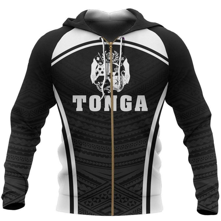Tonga Coat Of Arms Zipper Hoodie - Sport Style NNK 1222