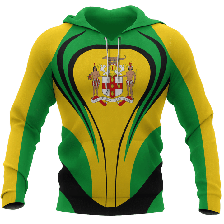 Jamaica Flag Hoodie Cannon Style - Bn10