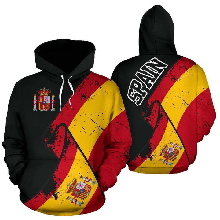 Spain Special Grunge Flag Pullover Hoodie A5