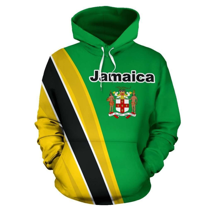 Jamaica Coat Of Arms Zip Up Hoodie K5
