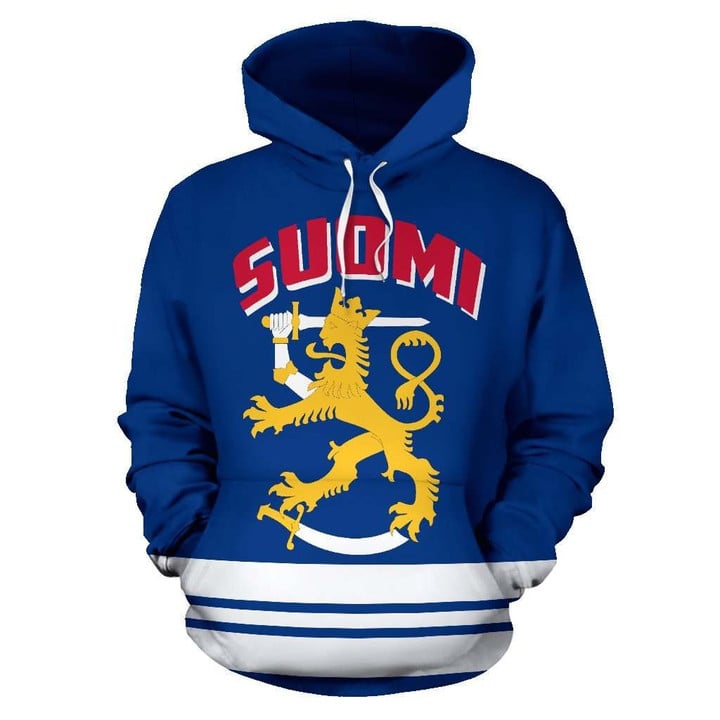Suomi - Finland Hoodie Coat Of Arms Line Style NVD1262