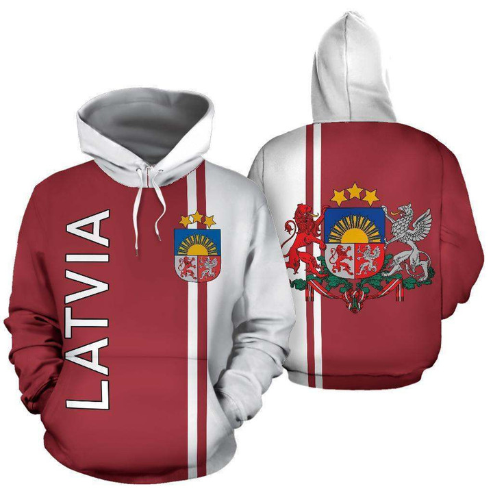Latvia All Over Hoodie - Straight Version