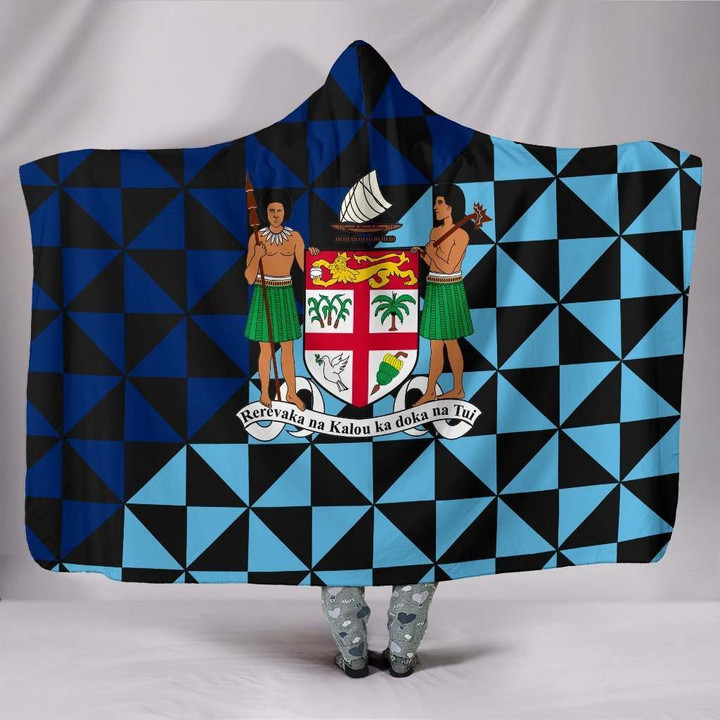 Fiji Polynesian Hooded Blanket Coat Of Arms