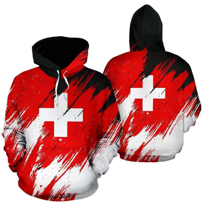 Switzerland Hoodie - Flag Color Painting NNK6