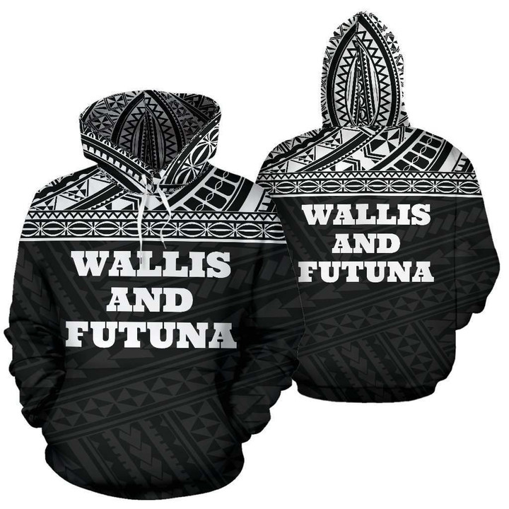 Wallis And Futuna All Over Hoodie - Black Version - BN04