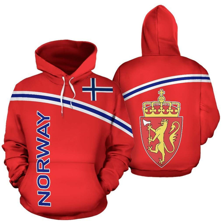Norway Flag All Over Hoodie - Curve Version - BN09