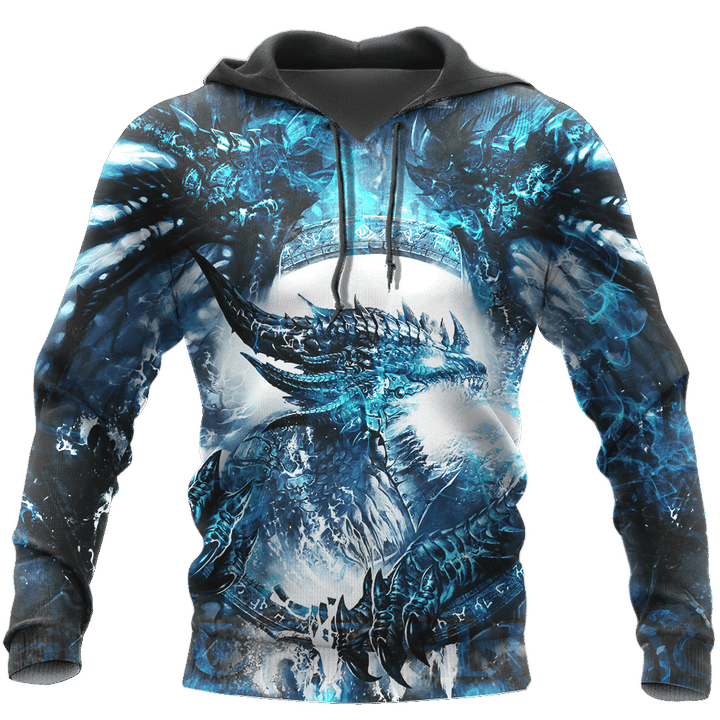 3D All Over Print Ice Dragon Hoodie VHH017