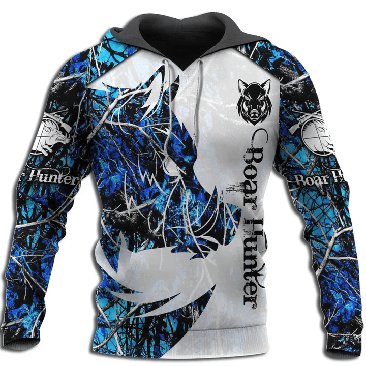 BEAUTIFUL BOAR HUNTER BLUE CAMO 3D ALL OVER PRINTED SHIRTS PL465