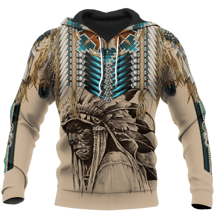 NATIVE INDIAN WARRIOR 3D ALL OVER PRINTED HOODIE JJ14111