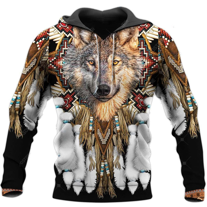 Native Wolf 3D All Over Printed Shirts For Men And Women MP937