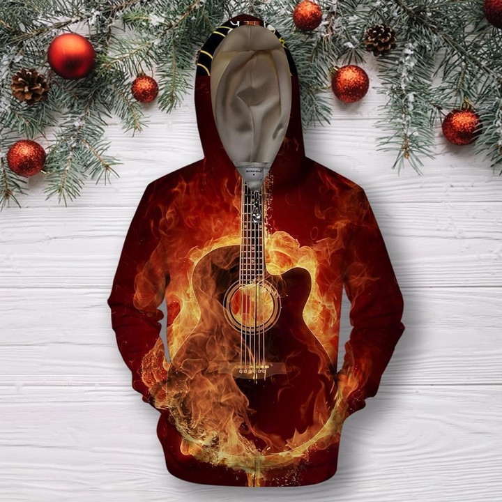 3D All Over Print Red Guitar Shirts HG