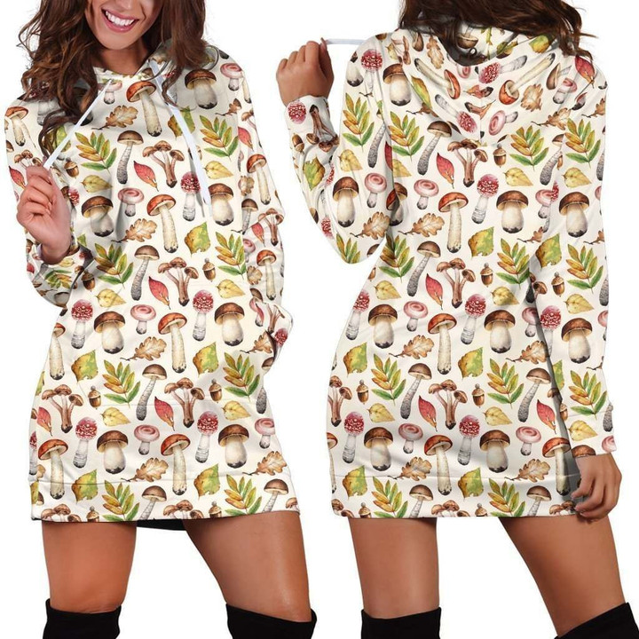 Over Printing Many Premium Mushroom Hoodie Dress NNK