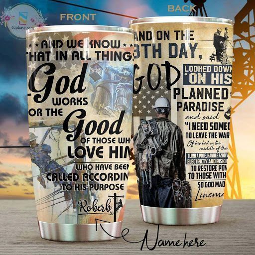 So God Made Lineman Personalized Tumbler M09T9