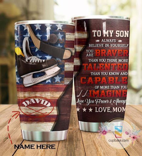 To My Son Hockey Personalized Tumbler M09T9