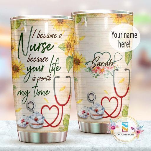Nurse And Sunflowers Personalized Tumbler D19T9