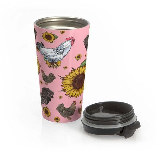 Chicken And Sunflower Pink CL15100023MDT 16oz 20oz Travel Mug Vacuum Sealed Tumblers