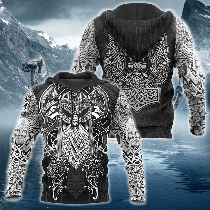 3D All Over Printed Viking Odin Hoodie