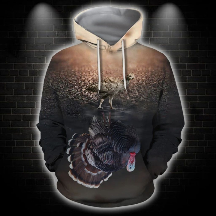 3D All Over Print Hunting Turkey Hoodie