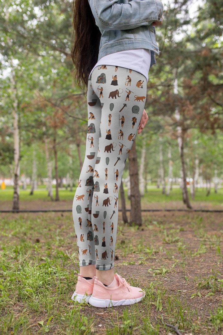 3D All Over Print Hunting Mammoth And Tiger Legging