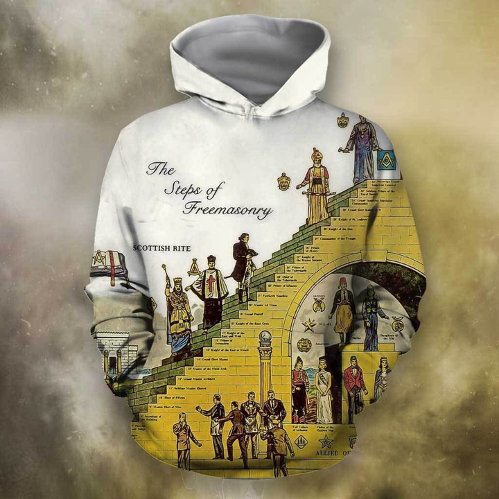 3D All Over Print Hierarchy of Masons Hoodie