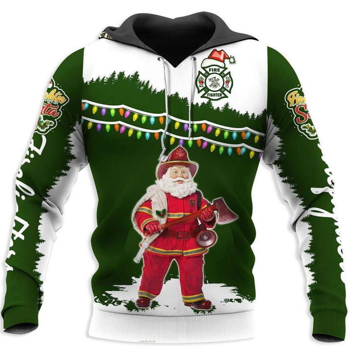 SANTA FIREFIGHTER 3D ALL OVER PRINTED SHIRTS MP805-Apparel-MP-Hoodie-S-Vibe Cosy™