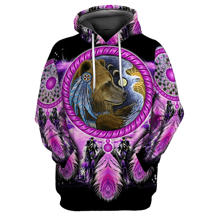 Native American Bear 3D All Over Printed Shirts JJ21052001-Apparel-MP-Hoodie-S-Vibe Cosy™