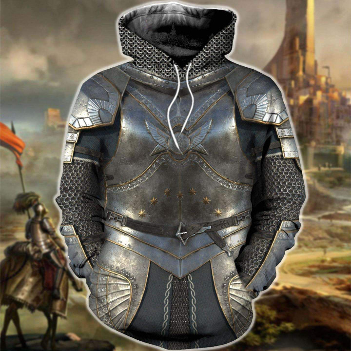 3D printed Knight Armor Tops MP815-Apparel-MP-Normal Hoodie-S-Vibe Cosy™