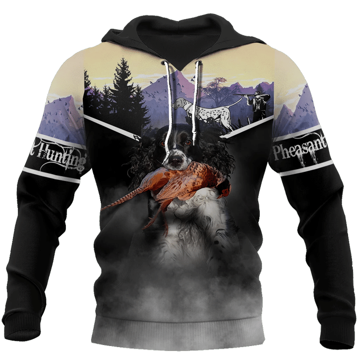 Pheasant Hunting Springer Spaniel 3D All Over Printed Shirts For Men And Women JJ170104-Apparel-MP-Hoodie-S-Vibe Cosy™