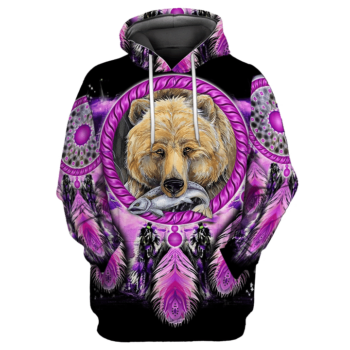 Native American Bear 3D All Over Printed Shirts JJ21052002-Apparel-MP-Hoodie-S-Vibe Cosy™
