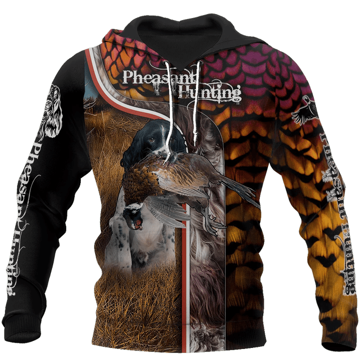 Pheasant Springer Hunting 3D All Over Printed Shirts For Men And Women JJ110102-Apparel-MP-Hoodie-S-Vibe Cosy™