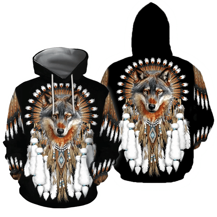 Native Wolf Dreamcatcher 3D Hoodie MP874-Apparel-MP-Hoodie-S-Vibe Cosy™
